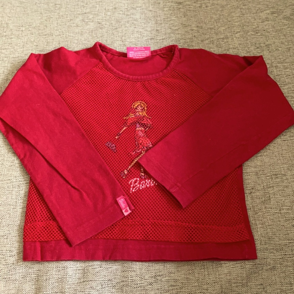 Red mesh Barbie shirt
